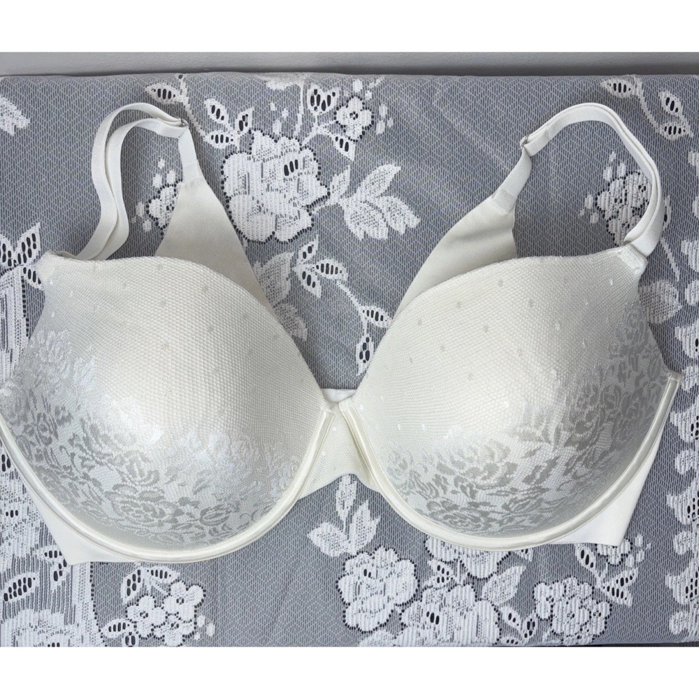 Secret Treasures 40D Off White Flora Lace Padded Underwire Adjustable Clasp Back